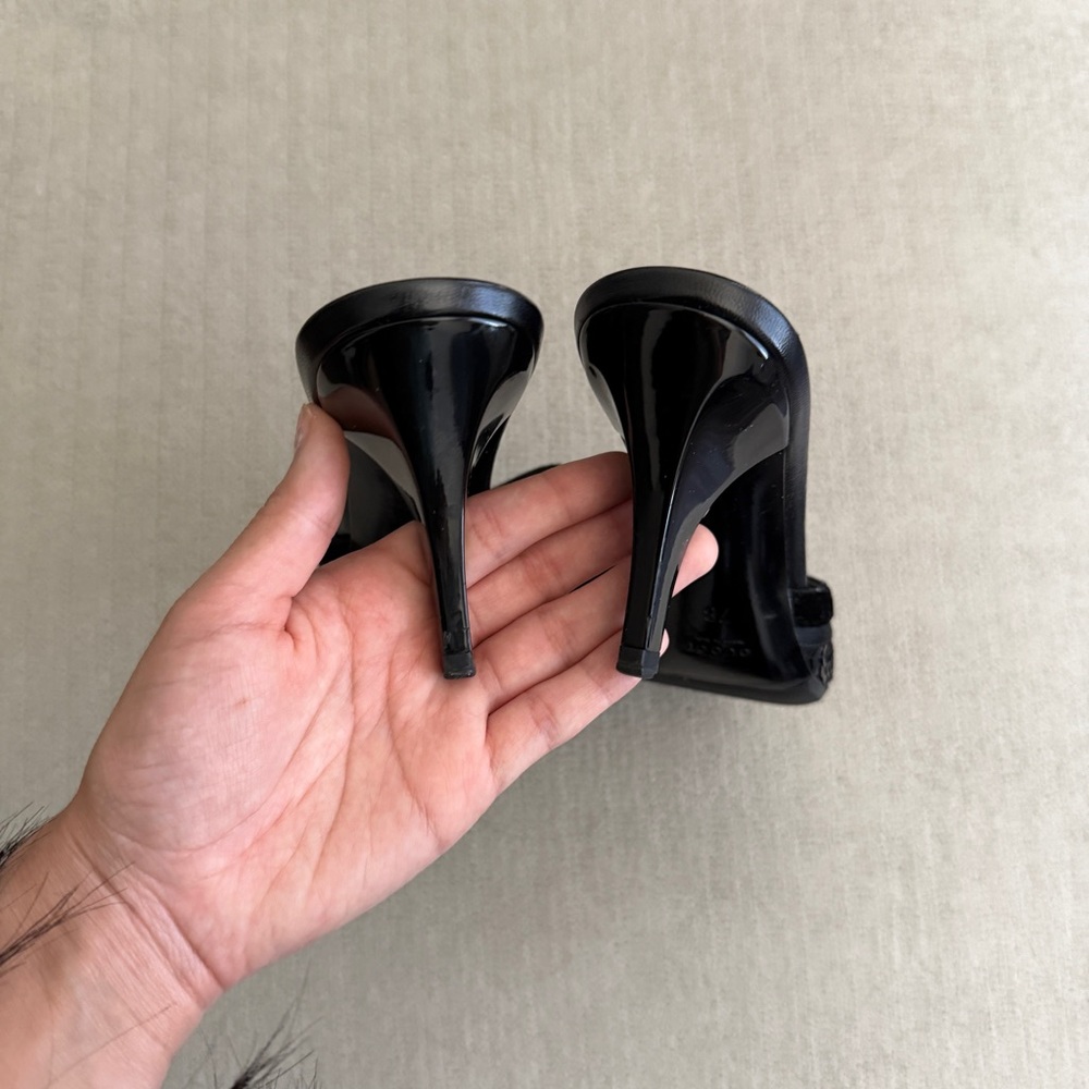 Vintage Gucci Black Open Toe Sequin Heels - Picture 6 of 7